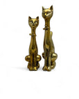 Large Vintage Brass Cats With Bow Tie-A Pair