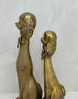 Large Vintage Brass Puppy Duo-A Pair