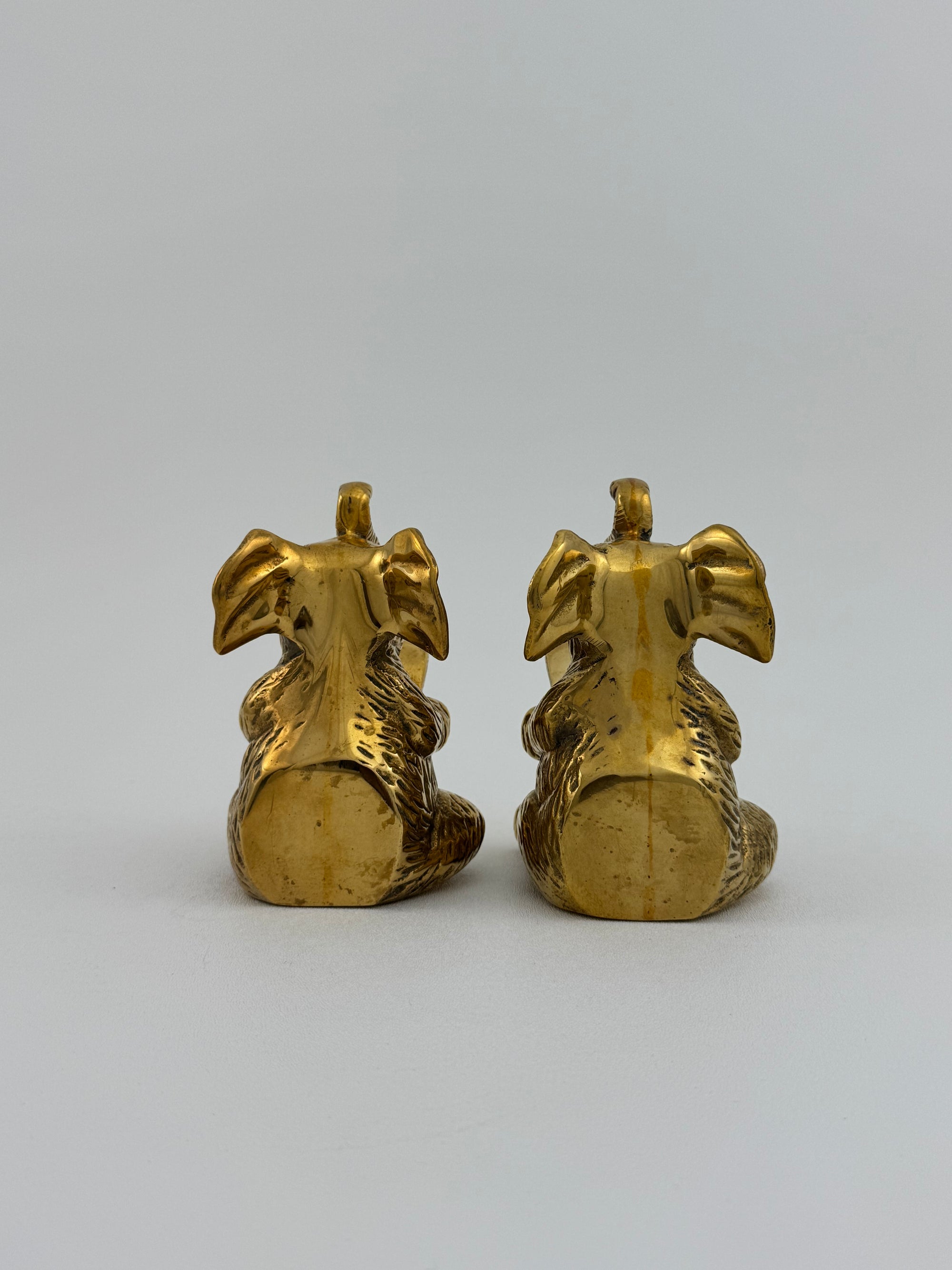 Vintage Brass Elephants Bookends-A Pair