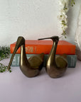 Vintage Brass MCM Sleek Beak Ducks- A Pair