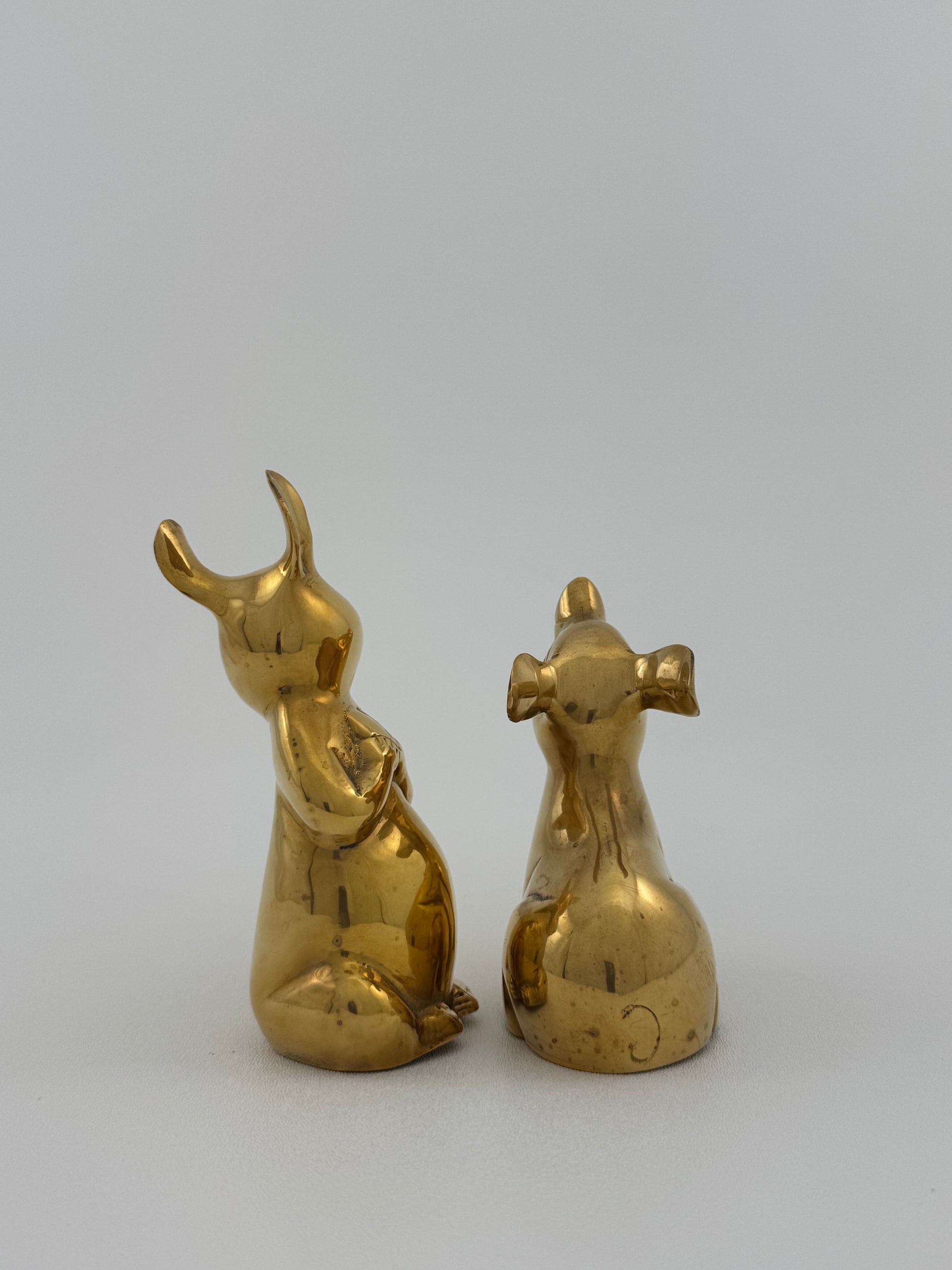 Vintage Brass Romeo and Juliet Pigs-A Pair