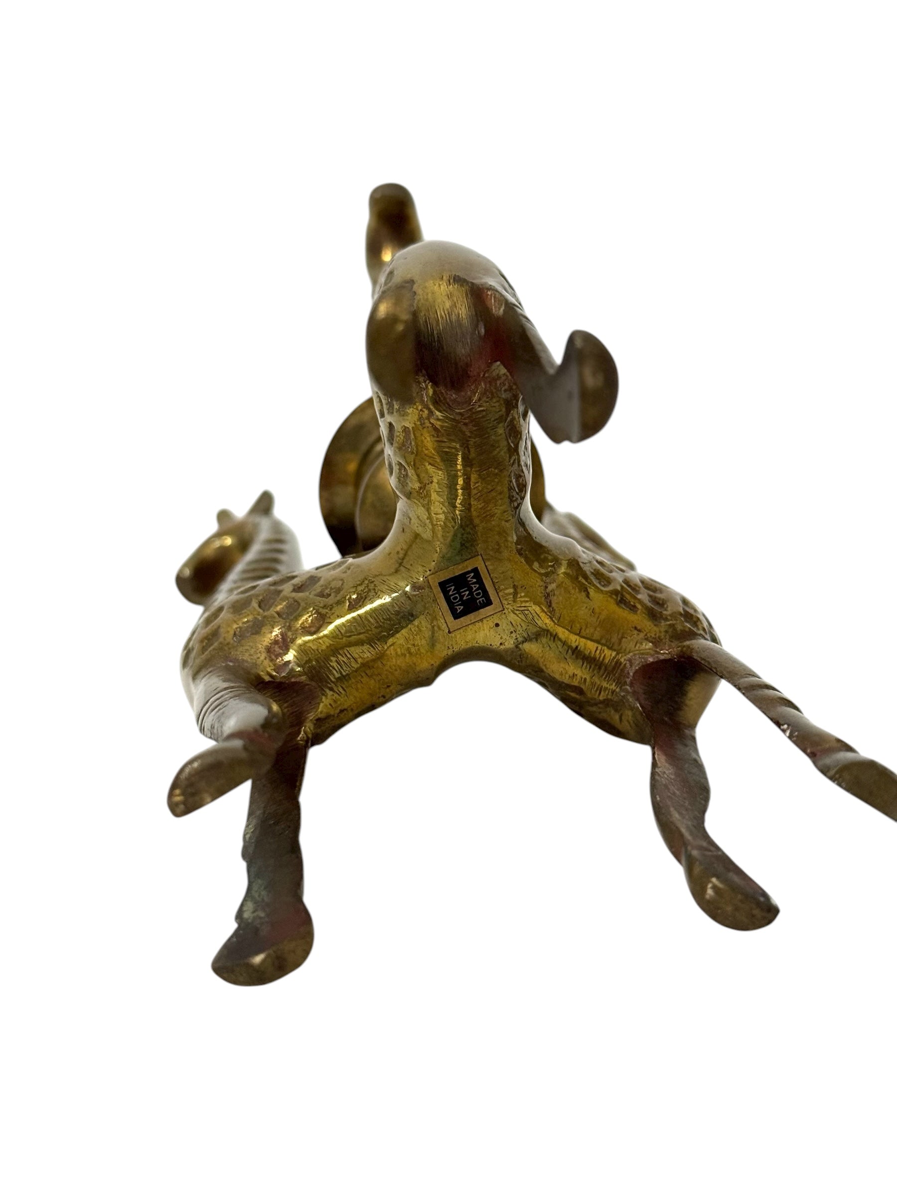 Vintage Brass Giraffe Candle Holders | Mid-Century Modern Safari Glam Pair