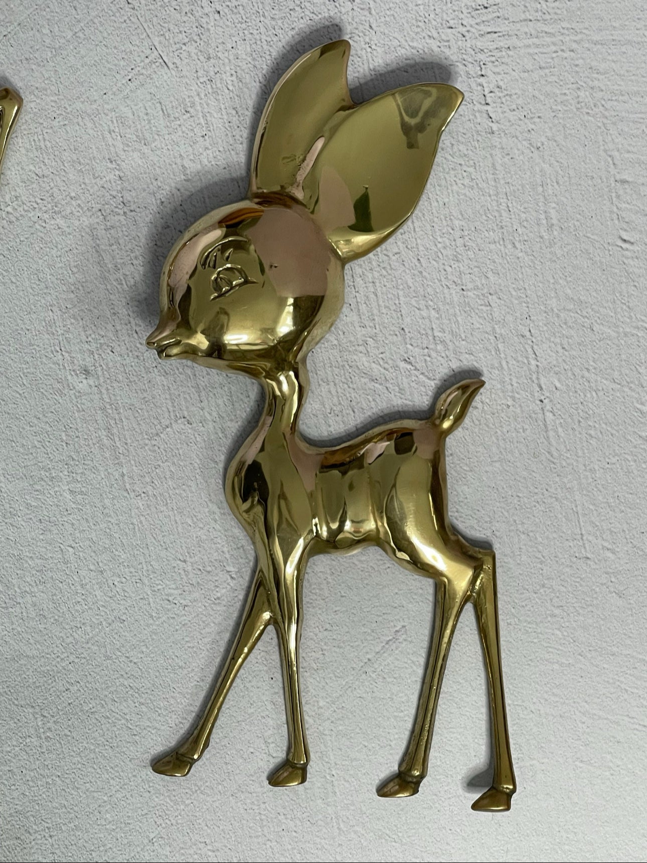 Vintage Brass Deer Wall Decor- A Pair
