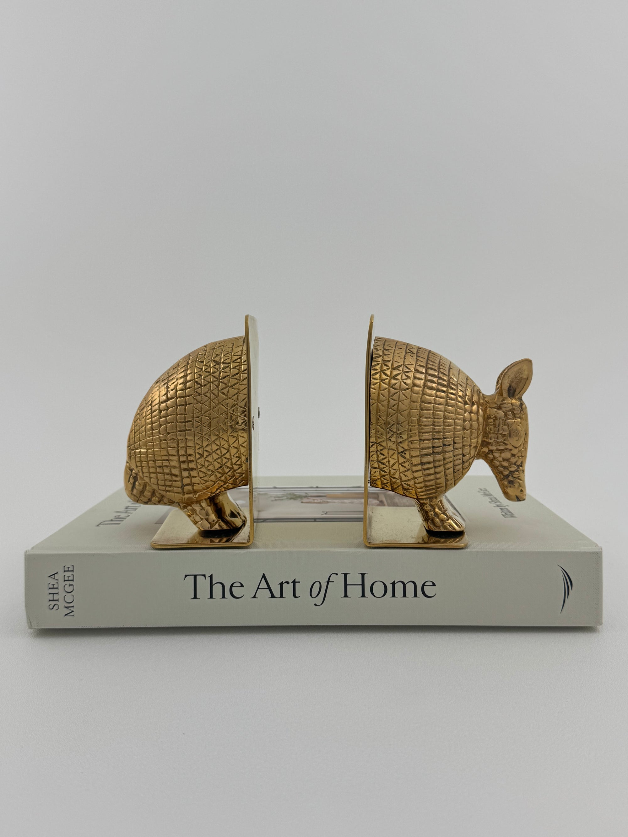 Vintage Brass Armadillo Bookends-A Pair