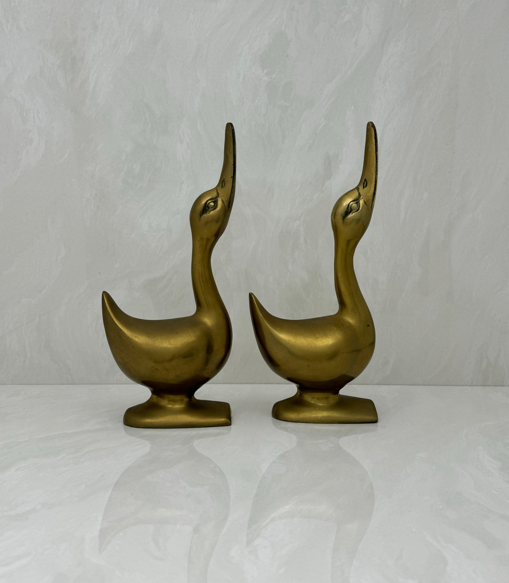 Vintage Brass Goose Bookends-A Pair by Andrea by Sadek