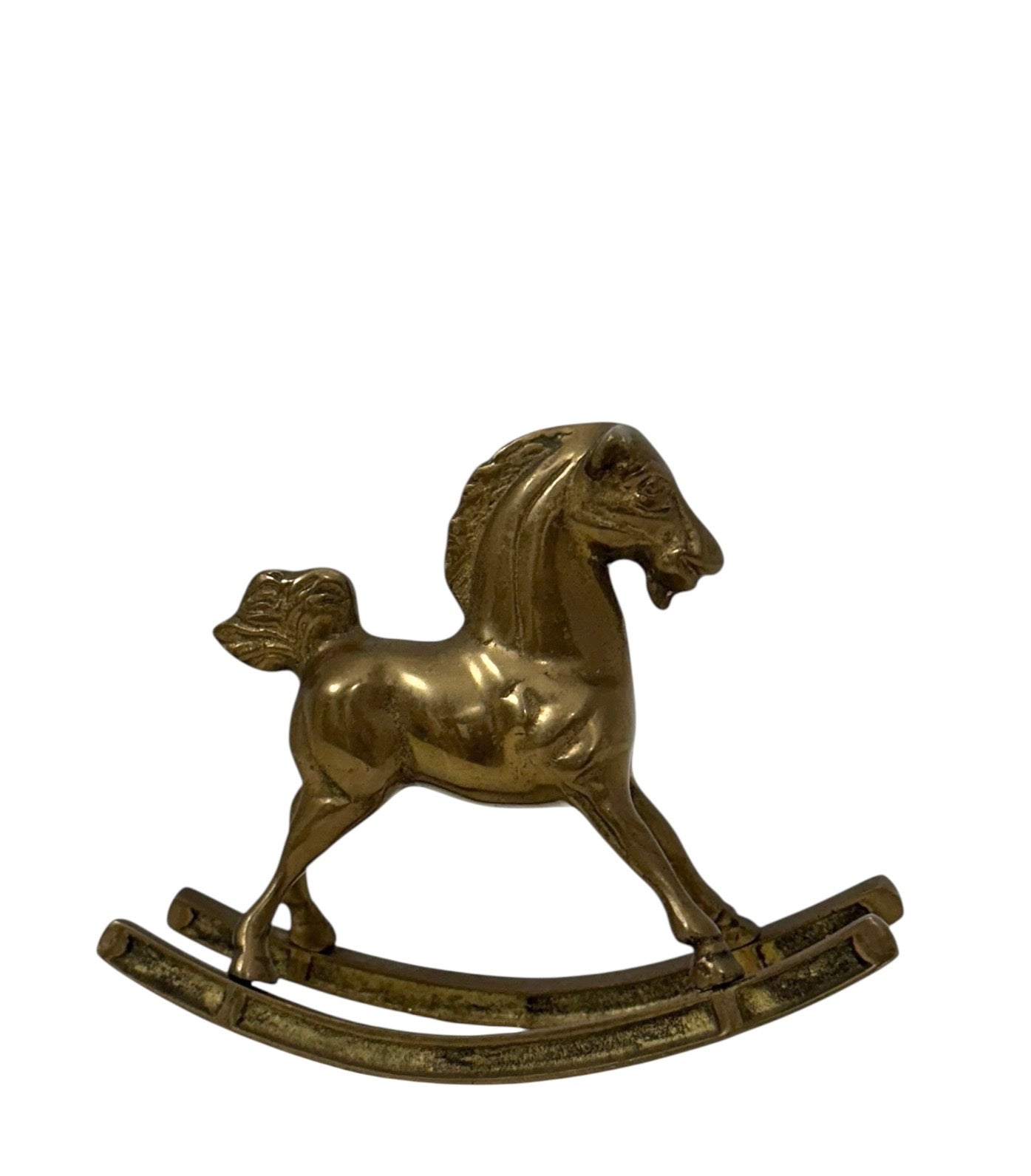 Vintage Brass Rocking Horse Figurine