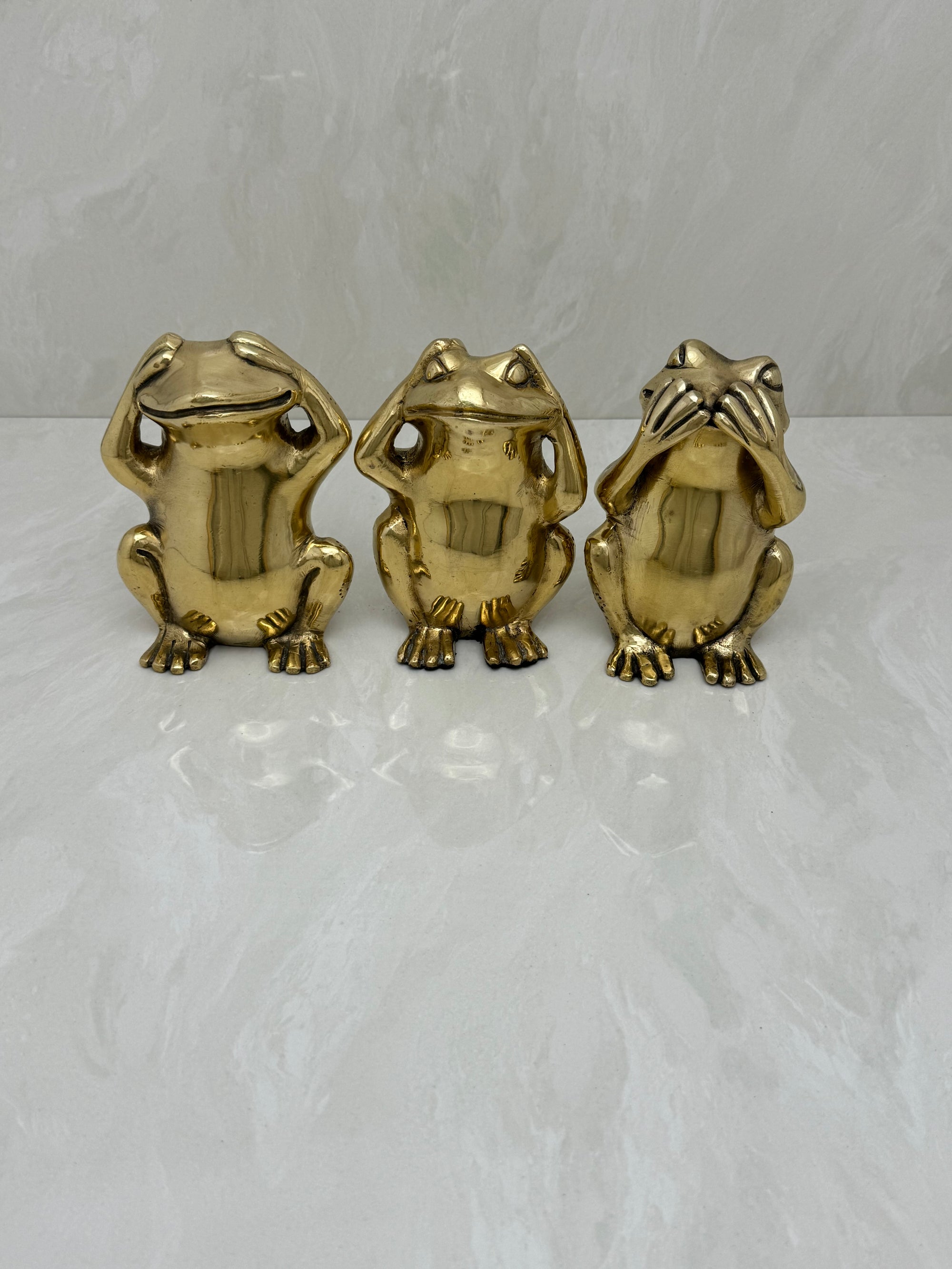 Vintage Morality Frogs Hear, Speak, See No Evil- A Set of Three