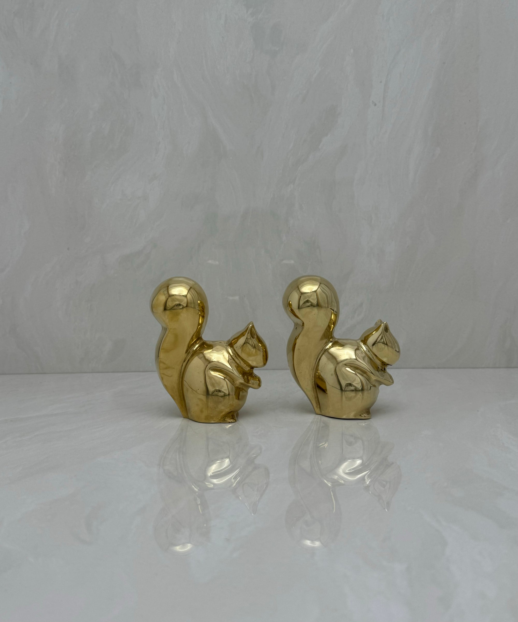 Vintage Brass Adorable Squirrels-A Pair