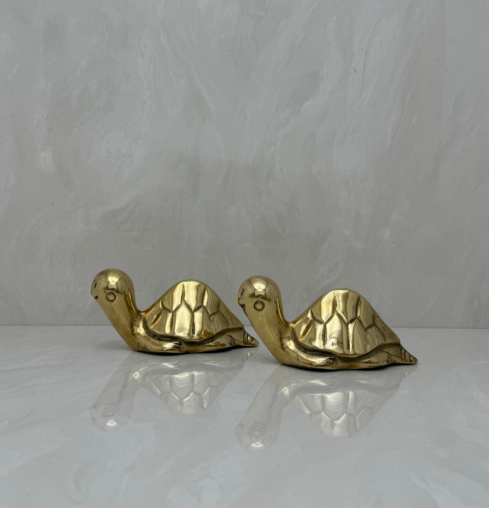 Vintage Brass Turtle Pals- A Pair