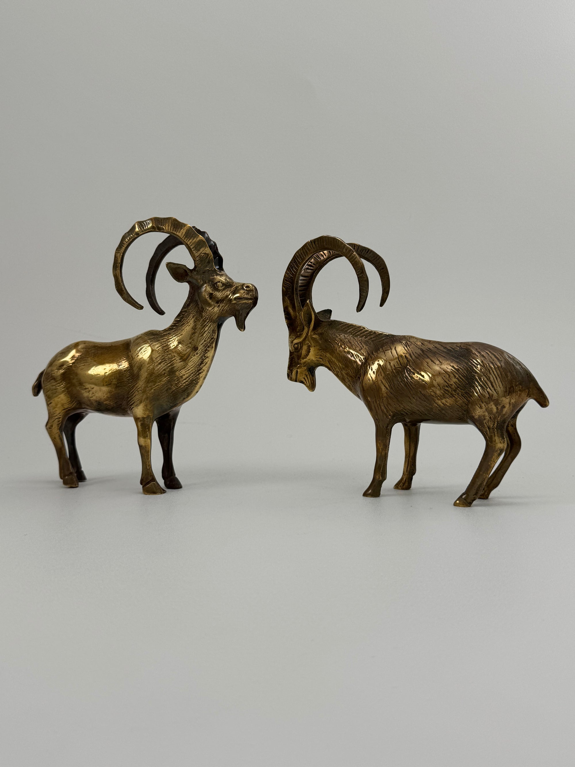 Vintage Brass Ibex Goat Sculptures – Pair-G.O.A.T Wedding Gift for Power Couple