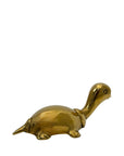 Vintage Brass Turtle Figurine | Long-Necked Mid-Century Modern Animal Sculpture