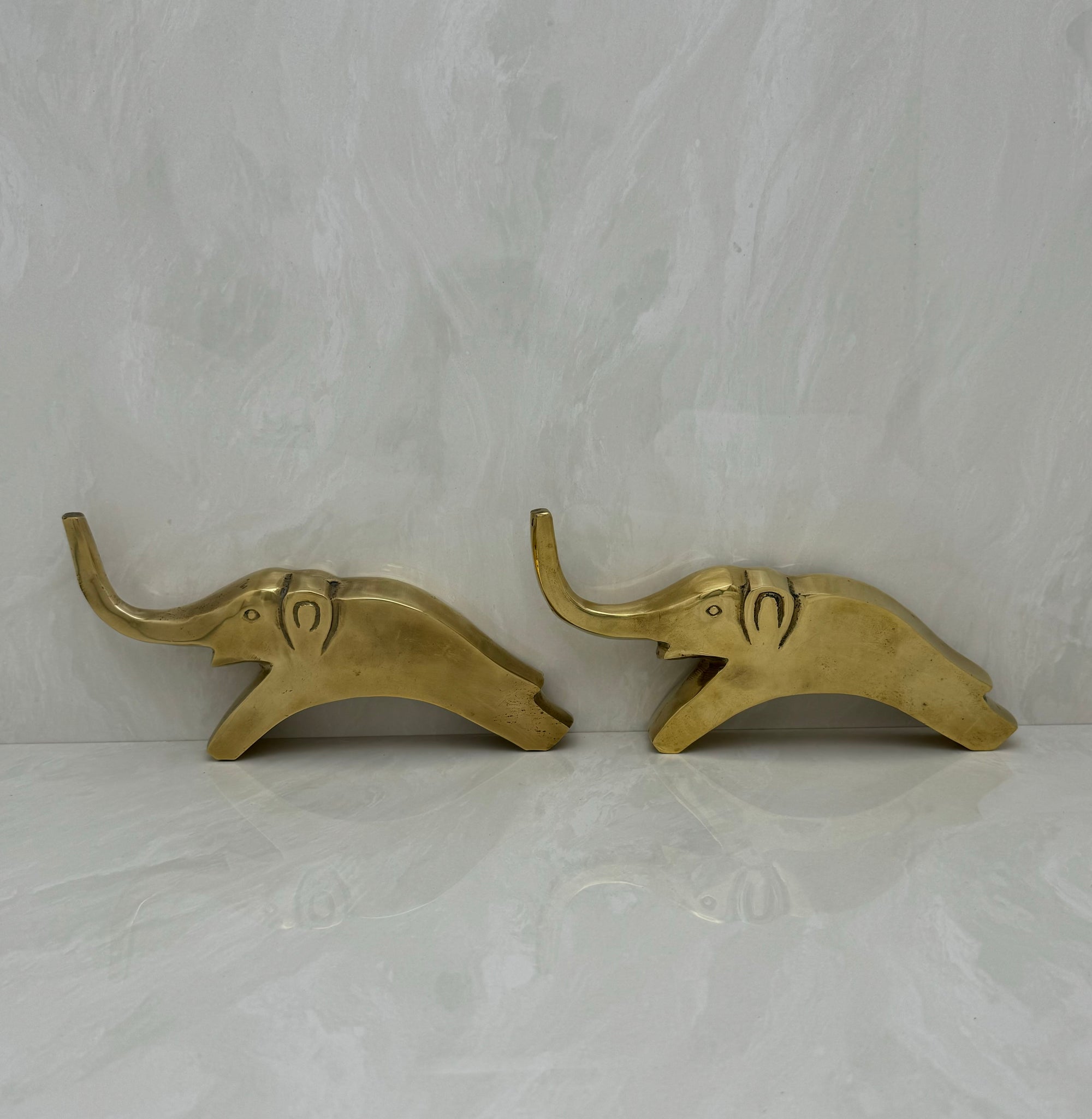 Vintage Brass Elephants- A Pair