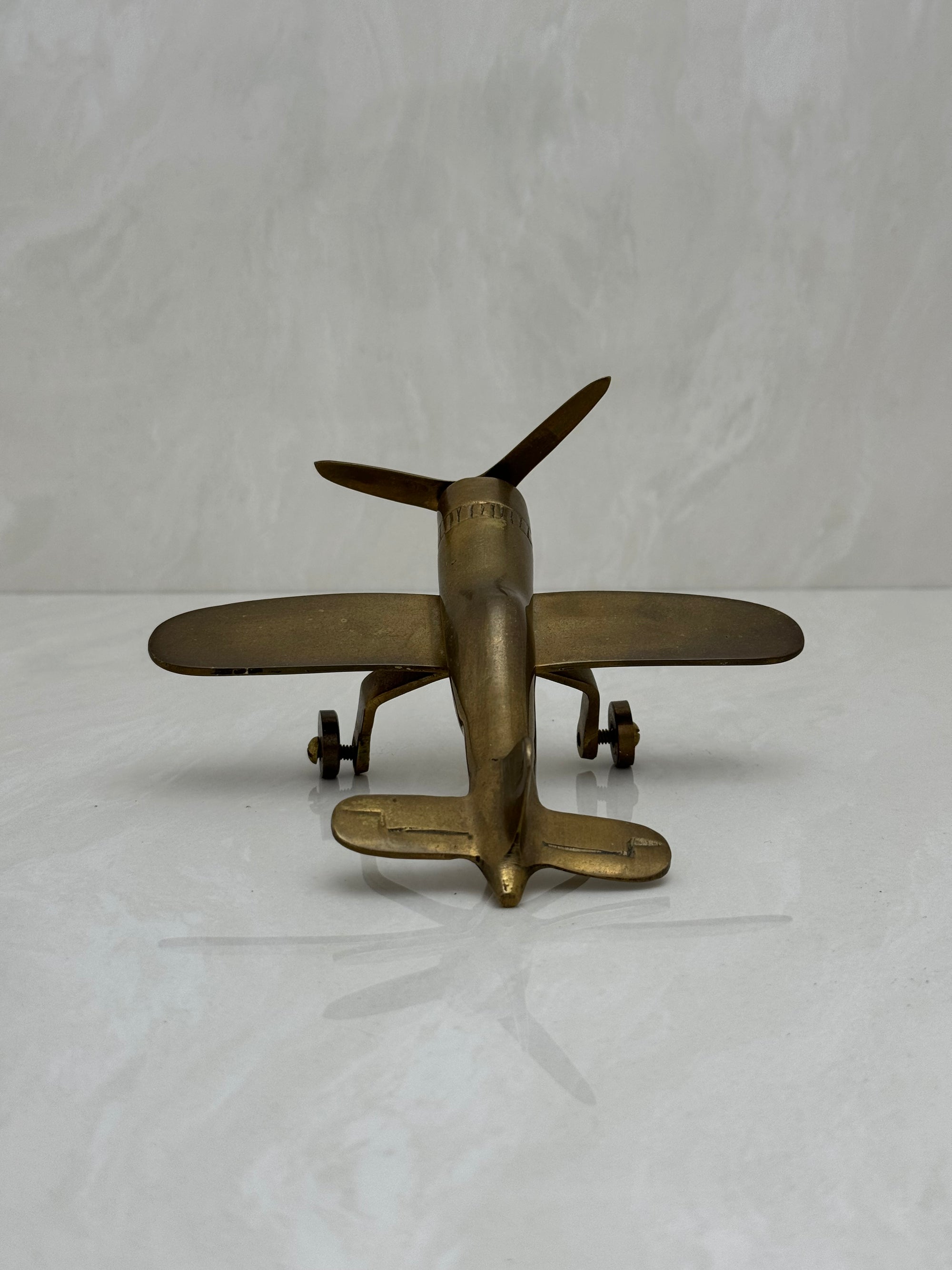 Small Vintage Brass Airplane