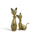 Vintage Brass Cats with Bow tie-A Pair