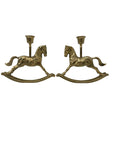 Vintage Brass Rocking Horse Candle Holders – Set of 2 Made by Enesco