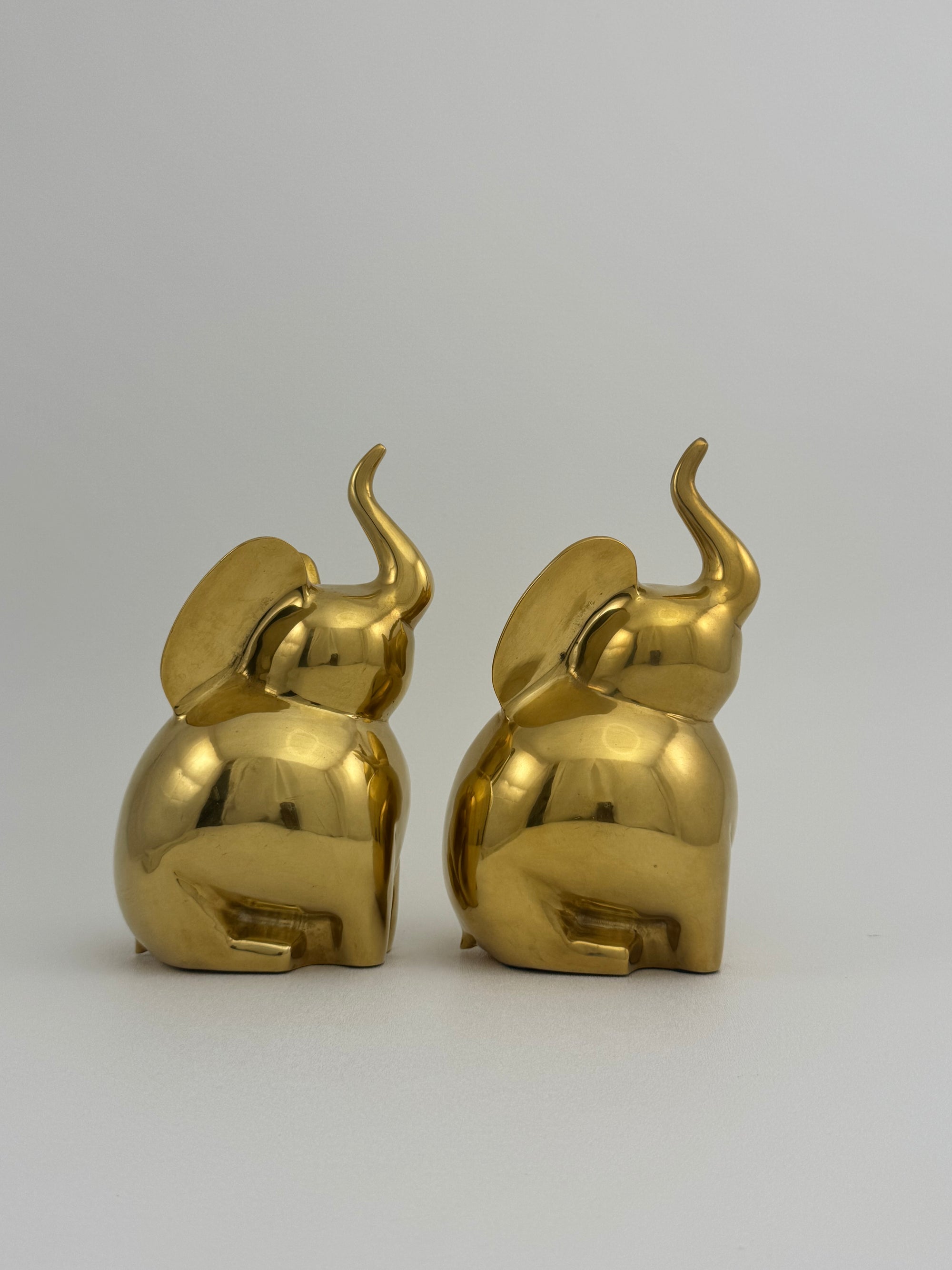 Vintage Brass Elephants-A Pair