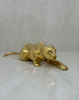 Vintage Brass Crouching Jaguar