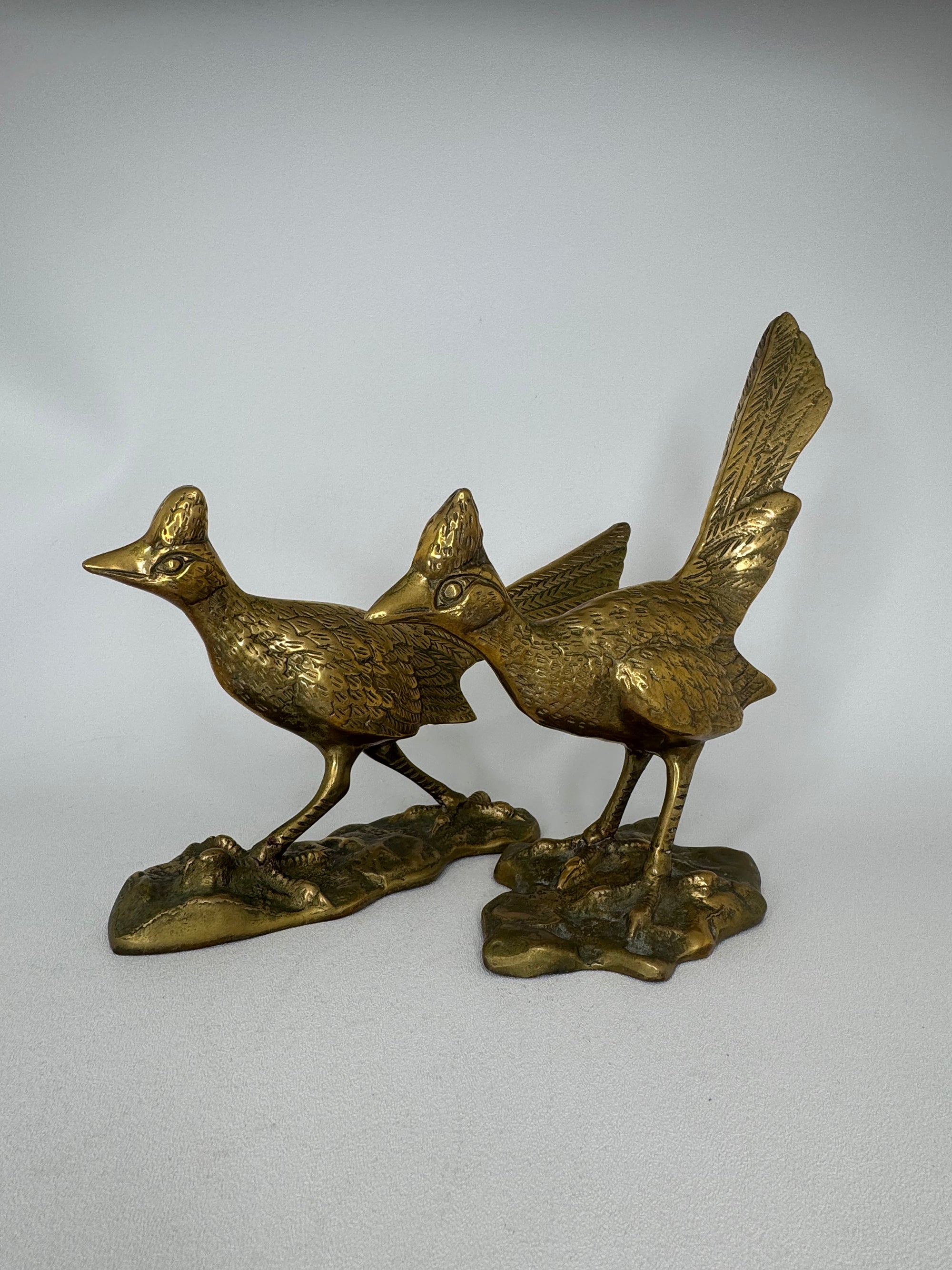 Vintage Brass Roadrunner Pair – Sculptural Mid-Century Collectibles