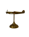 Vintage Brass Airplane on Stand | Mid-Century Aviator Sculpture