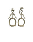 Gunslinger Brothers' Brass Candlestick Holders- A Pair