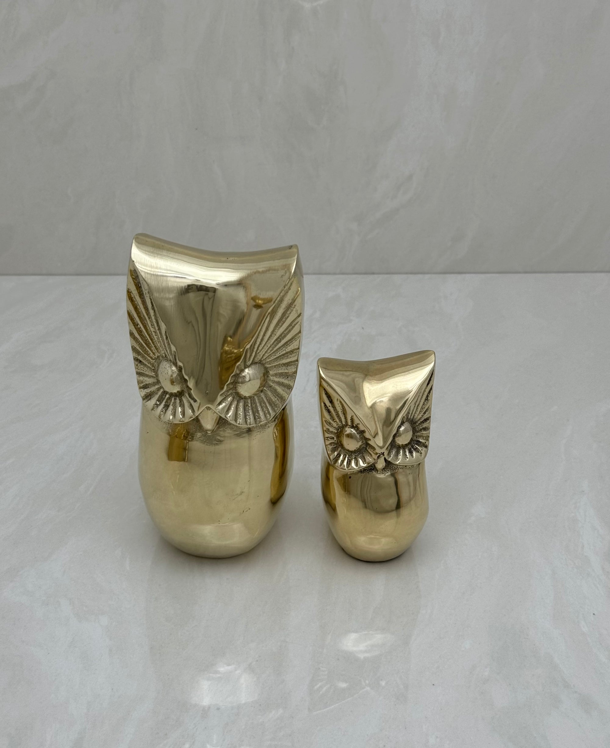 Vintage Brass Owls-Pair