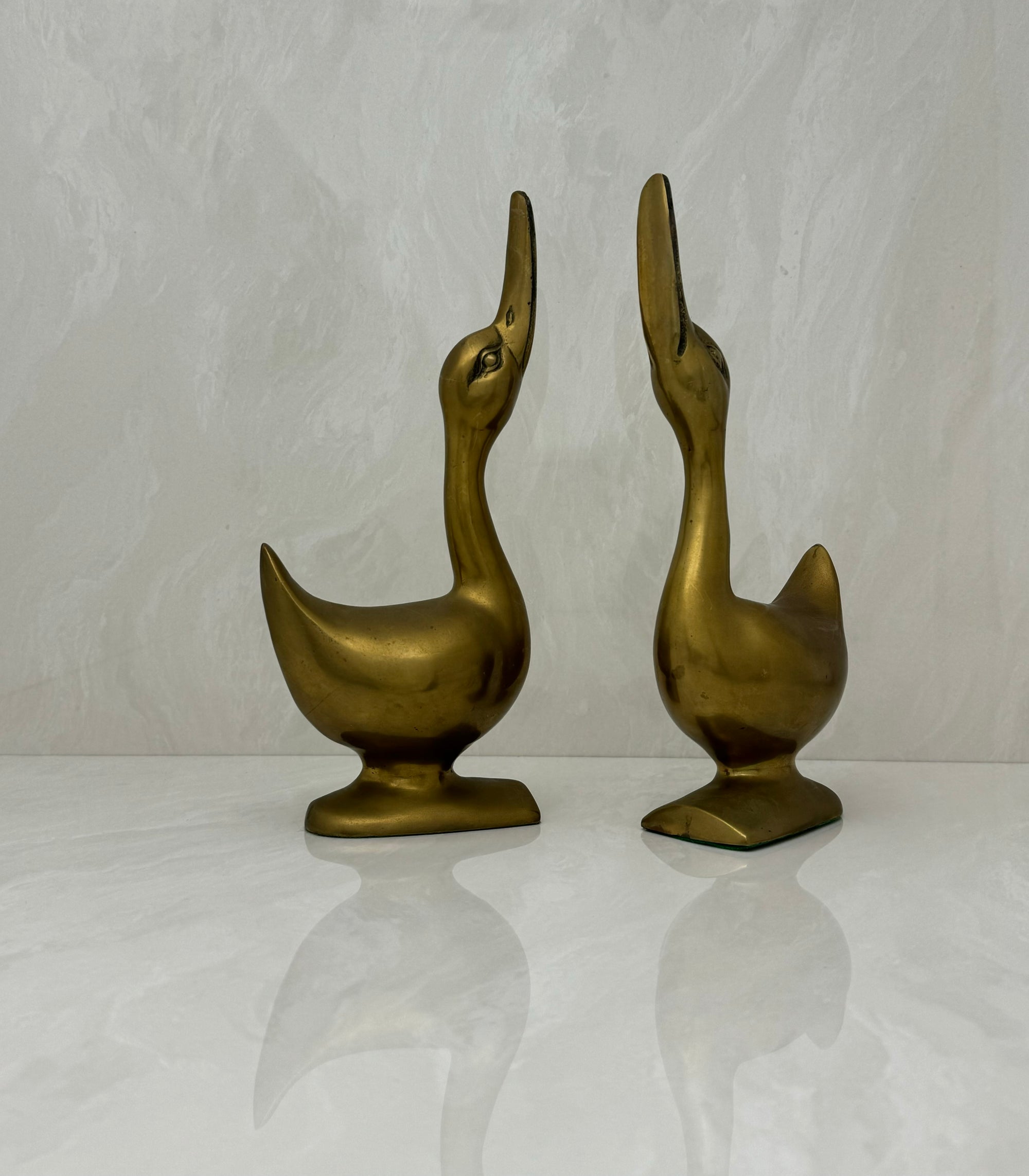 Vintage Brass Goose Bookends-A Pair by Andrea by Sadek