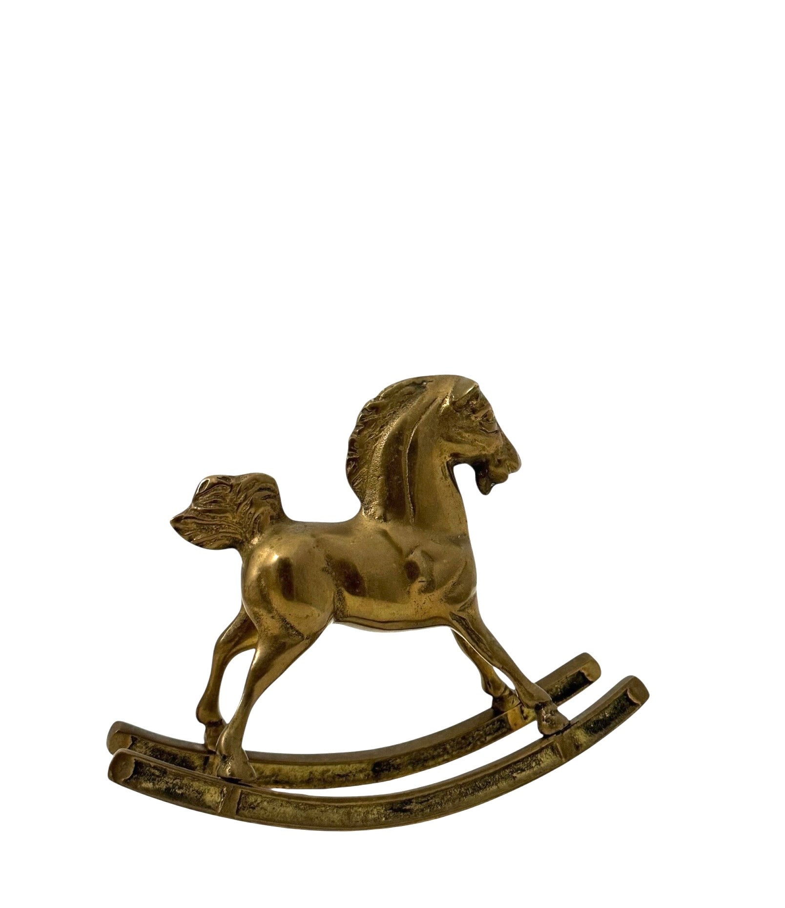 Vintage Brass Rocking Horse Figurine