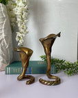 Vintage Brass Tulip Candlestick Holders-A Pair