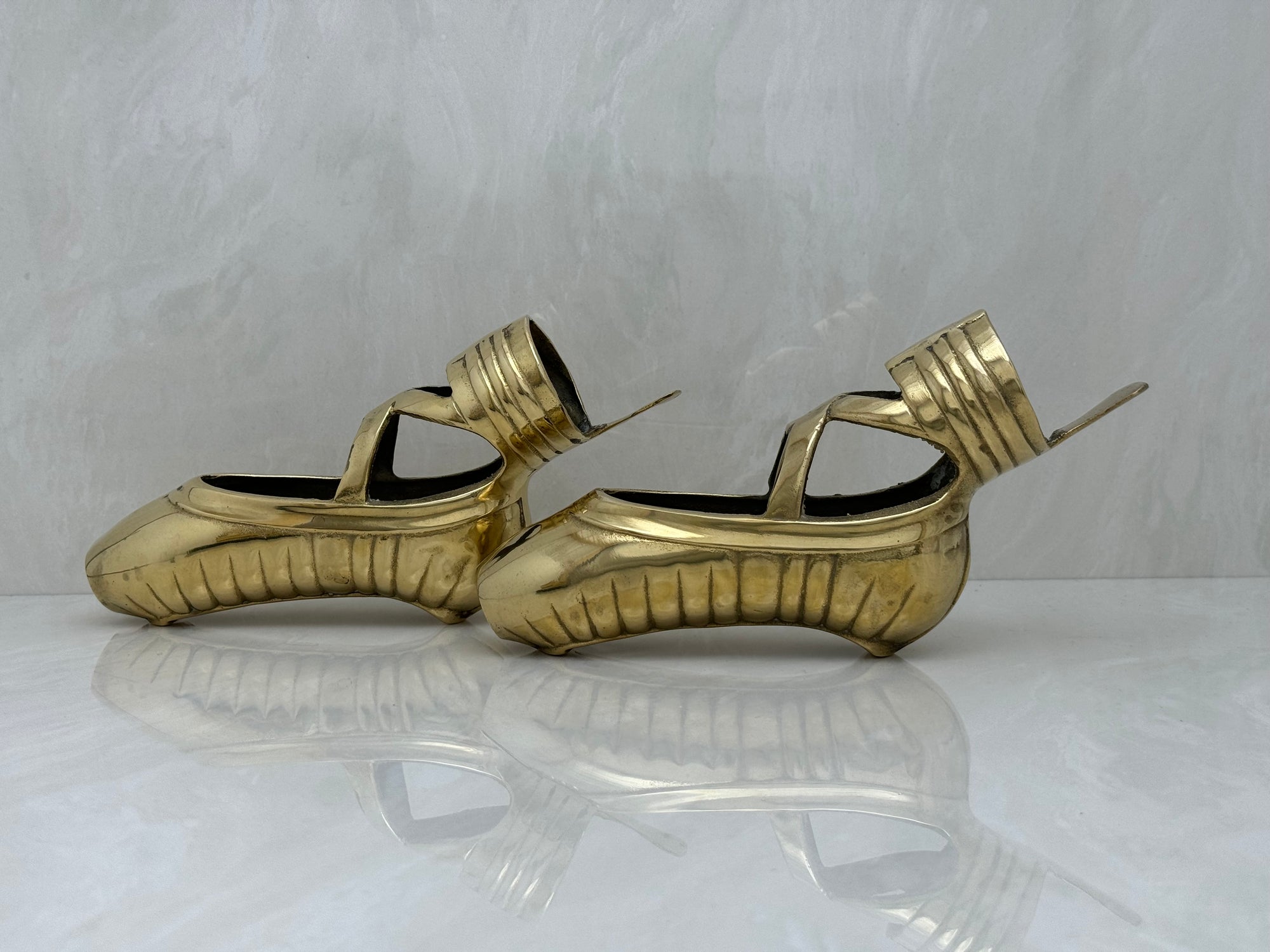 Pretty Brass Ballerina Slippers -A Pair