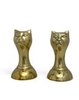 Vintage Brass Cat Head Bookends-A Pair