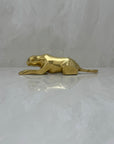 Vintage Brass Crouching Jaguar