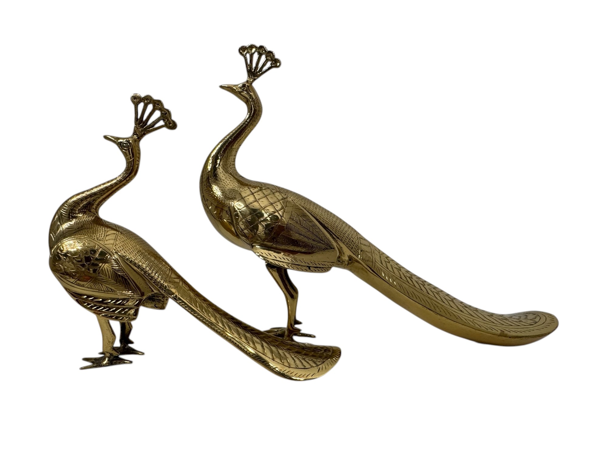 Vintage Brass Peacocks