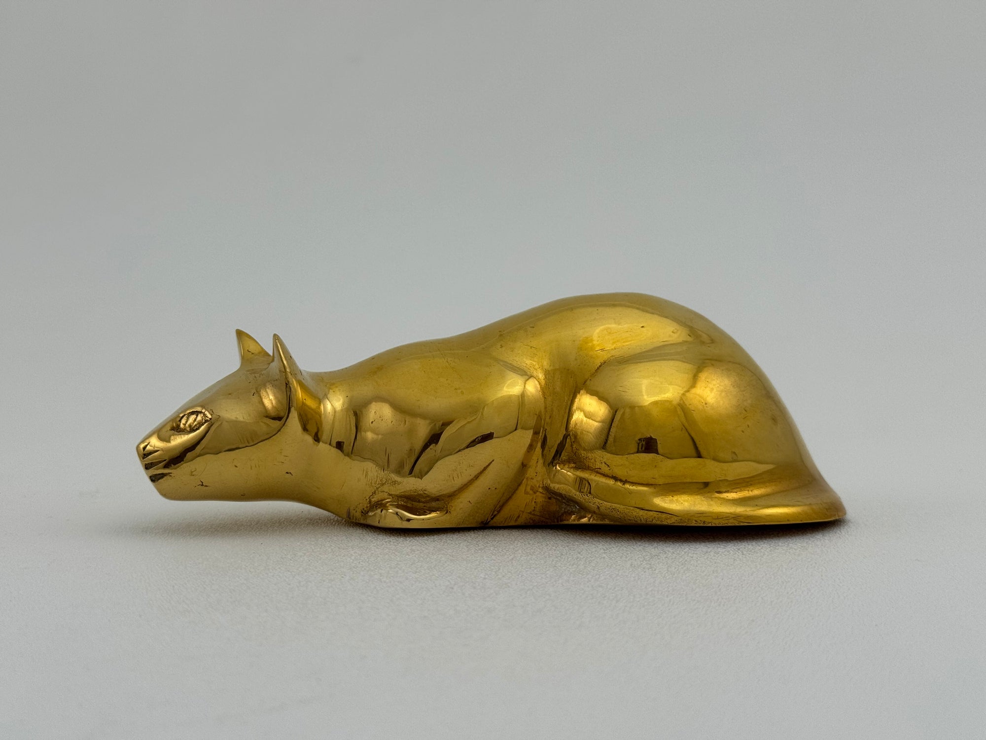 Vintage Brass Cat Figurine