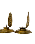 Vintage Brass Seashell Candle Holders – Coastal Nautical Taper Holders (Pair)