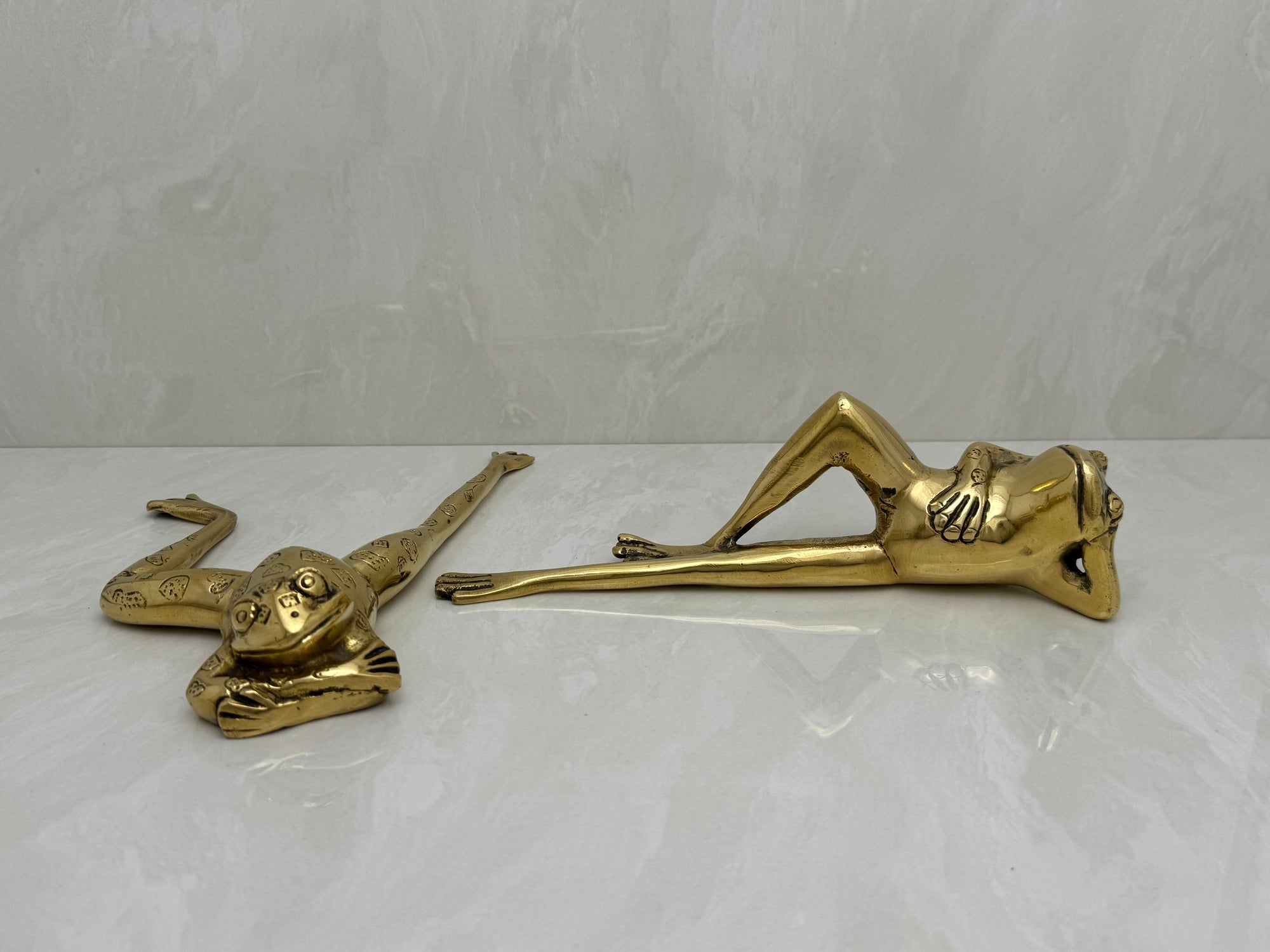 Long Legged Brass Frogs-A Pair