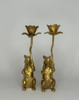 Brass/Bronze Squirrel Candleholders-A Pair