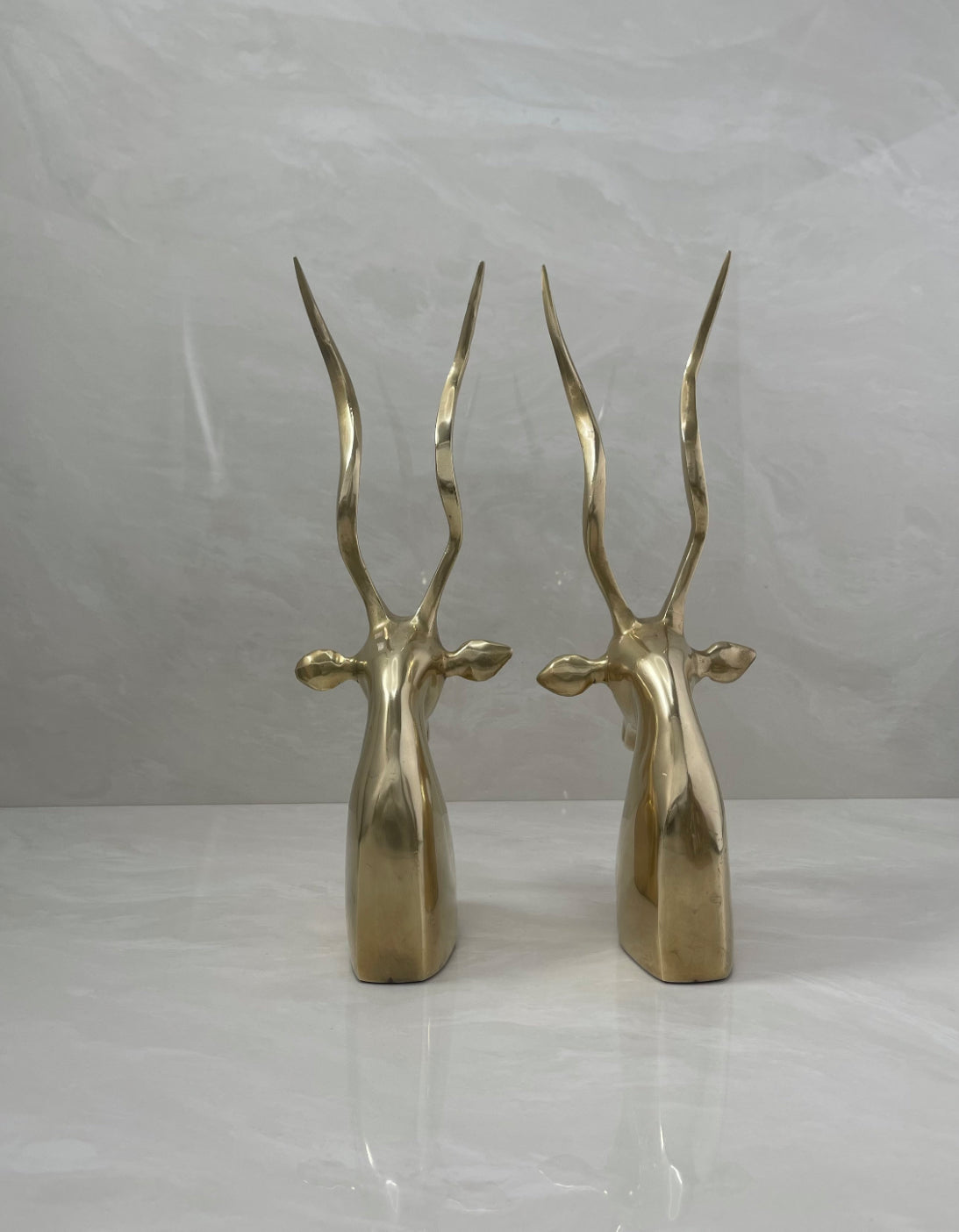 Vintage Brass Antelopes- A  Pair