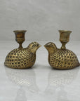 Vintage Brass Pheasant Candlestick Holders-A Pair