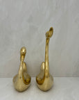 Tall Vintage Brass Swans-A Pair