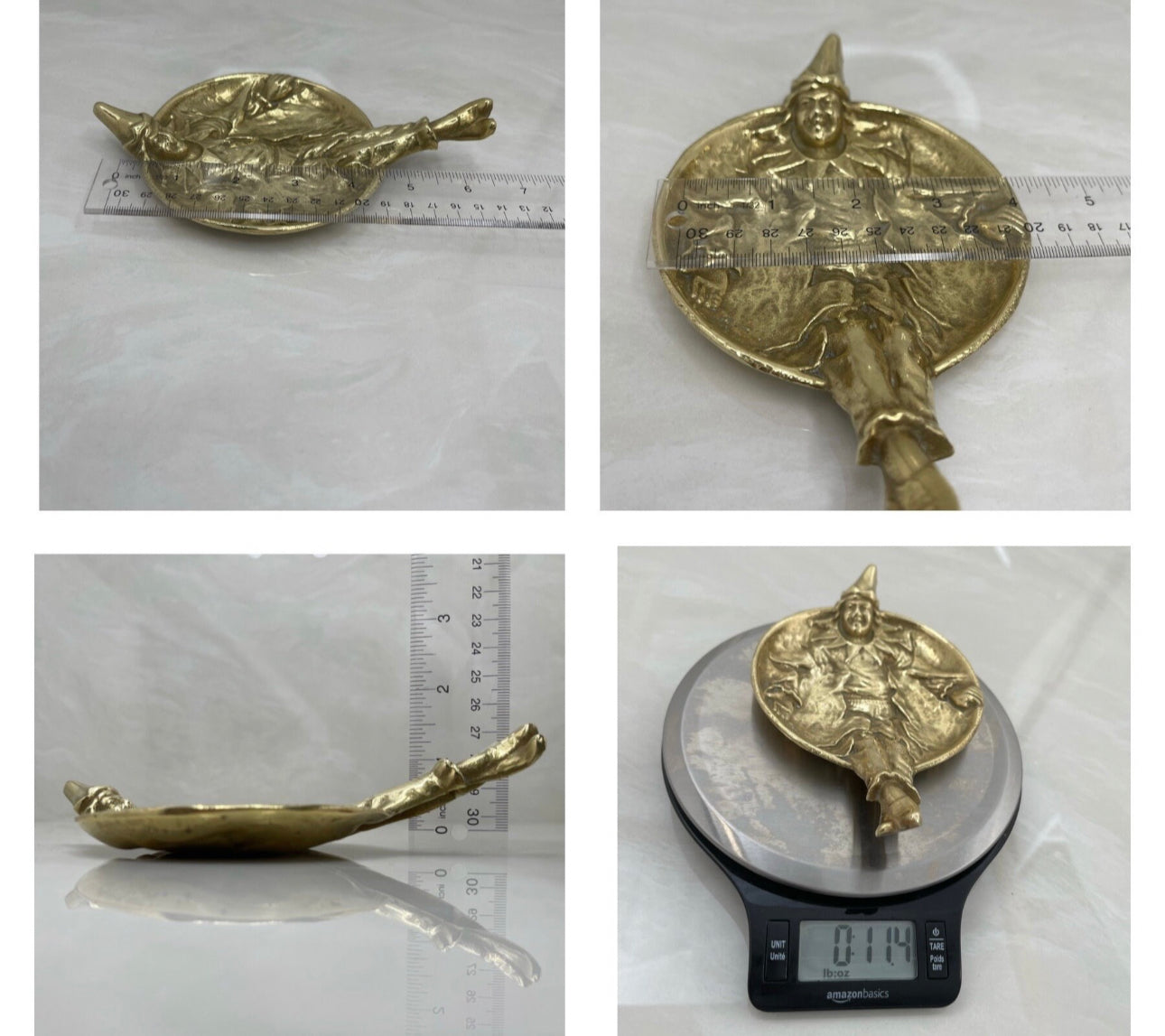 Vintage Brass Jester Trinket Dish