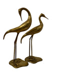 Vintage Tall Brass Cranes – Pair of Mid-Century Modern Heron Sculptures