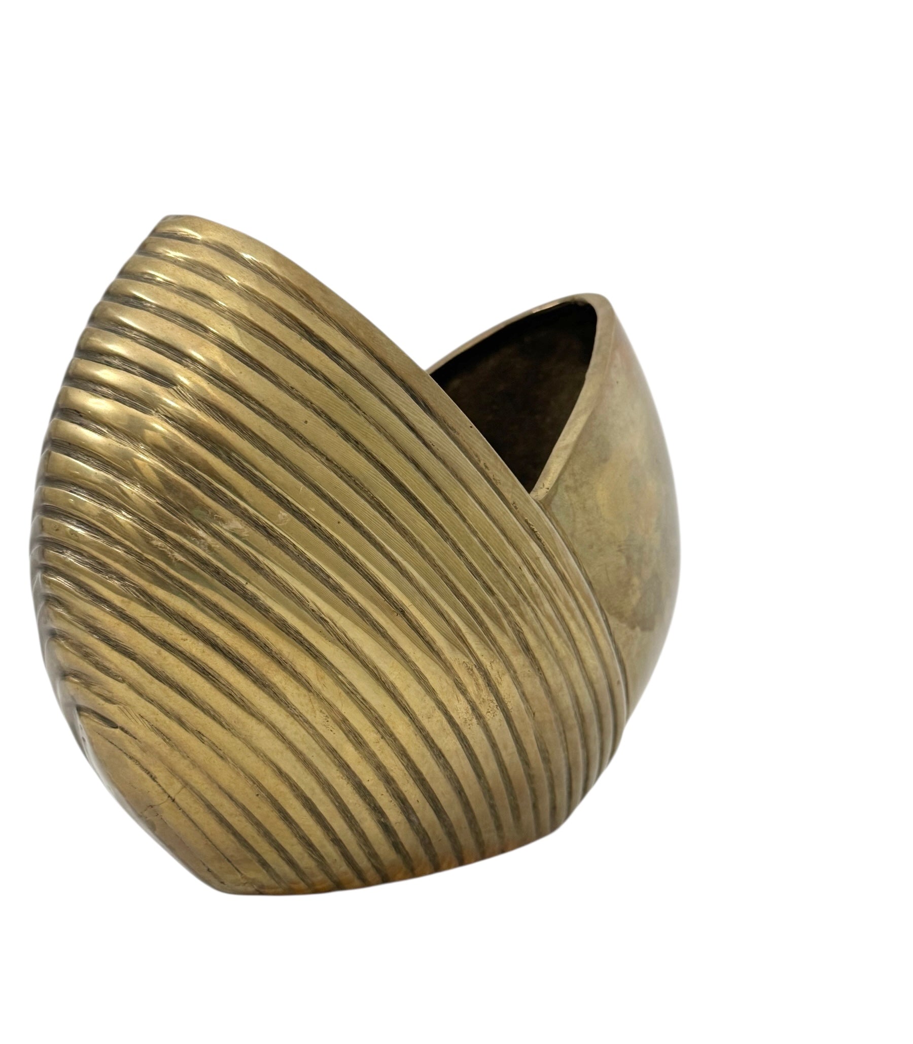 Vintage Brass MCM Shell Vase