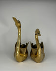Vintage Brass Swan Planters-Pair