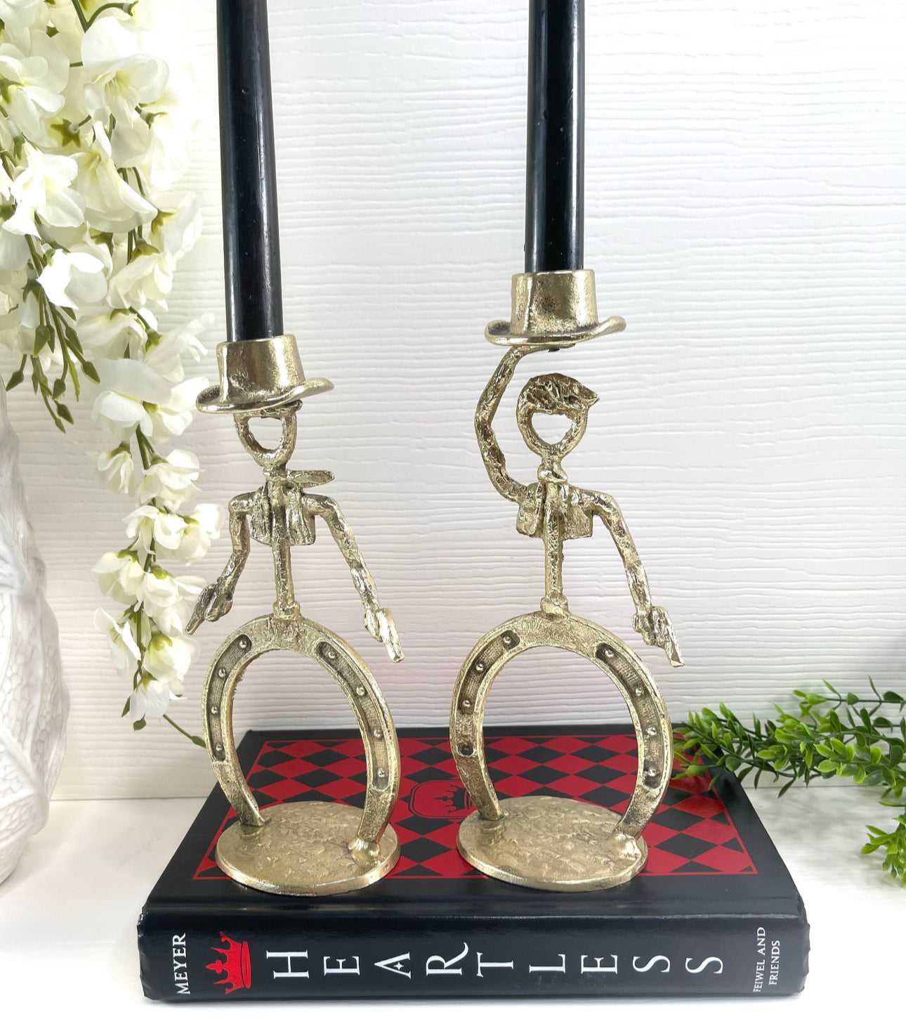 Gunslinger Brothers&#39; Brass Candlestick Holders- A Pair