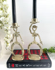 Gunslinger Brothers' Brass Candlestick Holders- A Pair