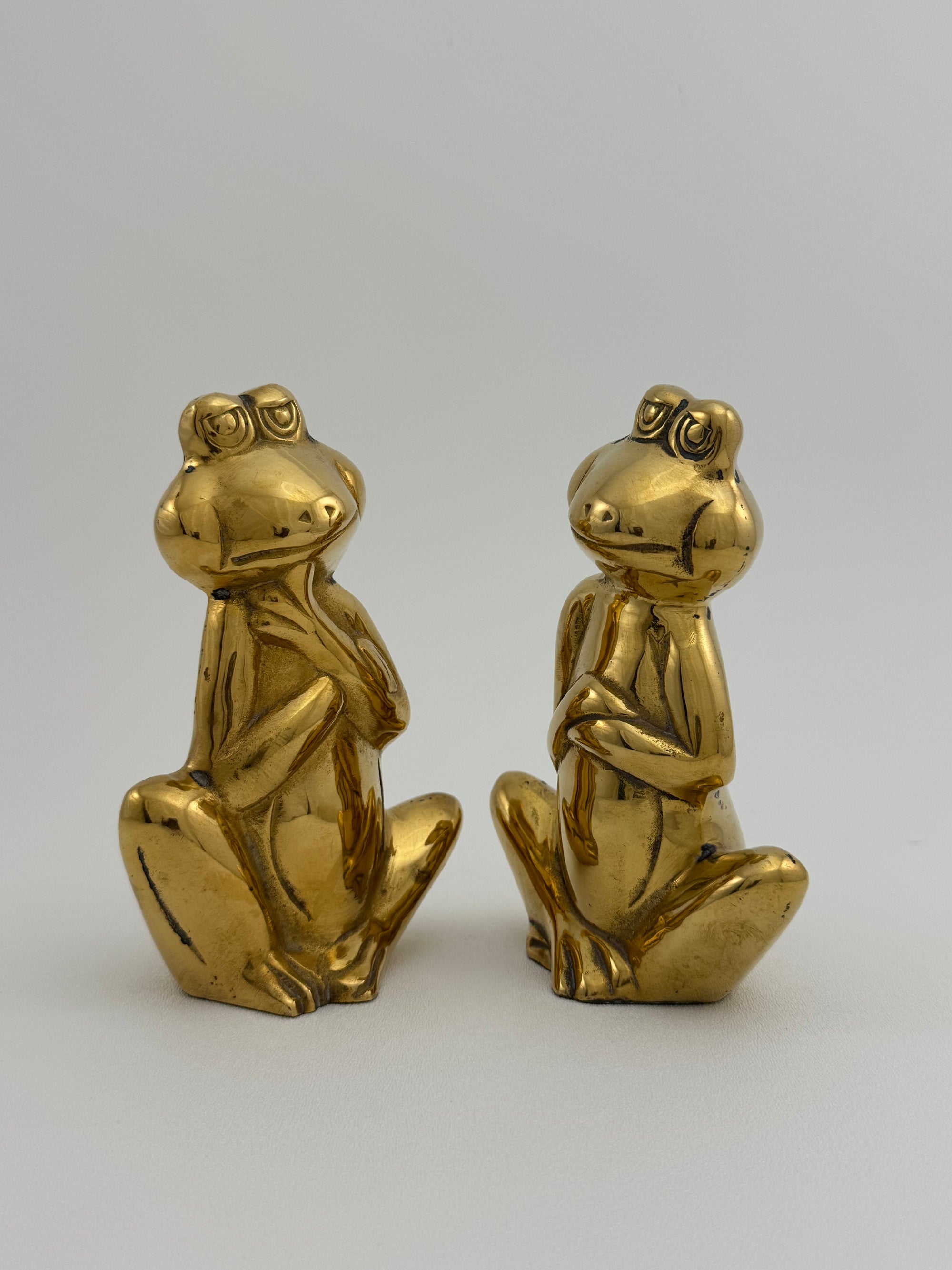 Vintage Brass Frogs -A Rare Pair