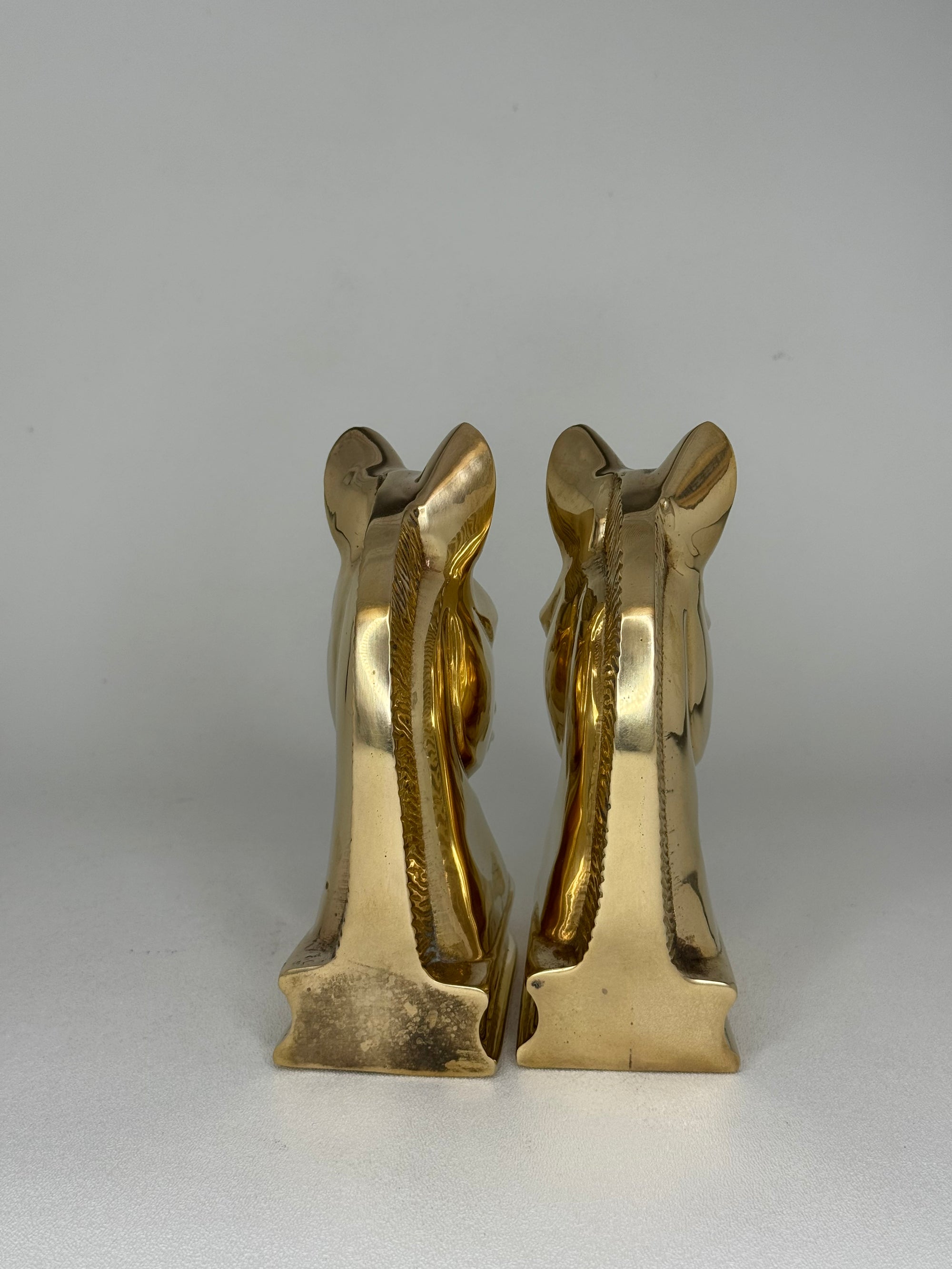 Vintage Brass Horsehead Figurines/Bookends
