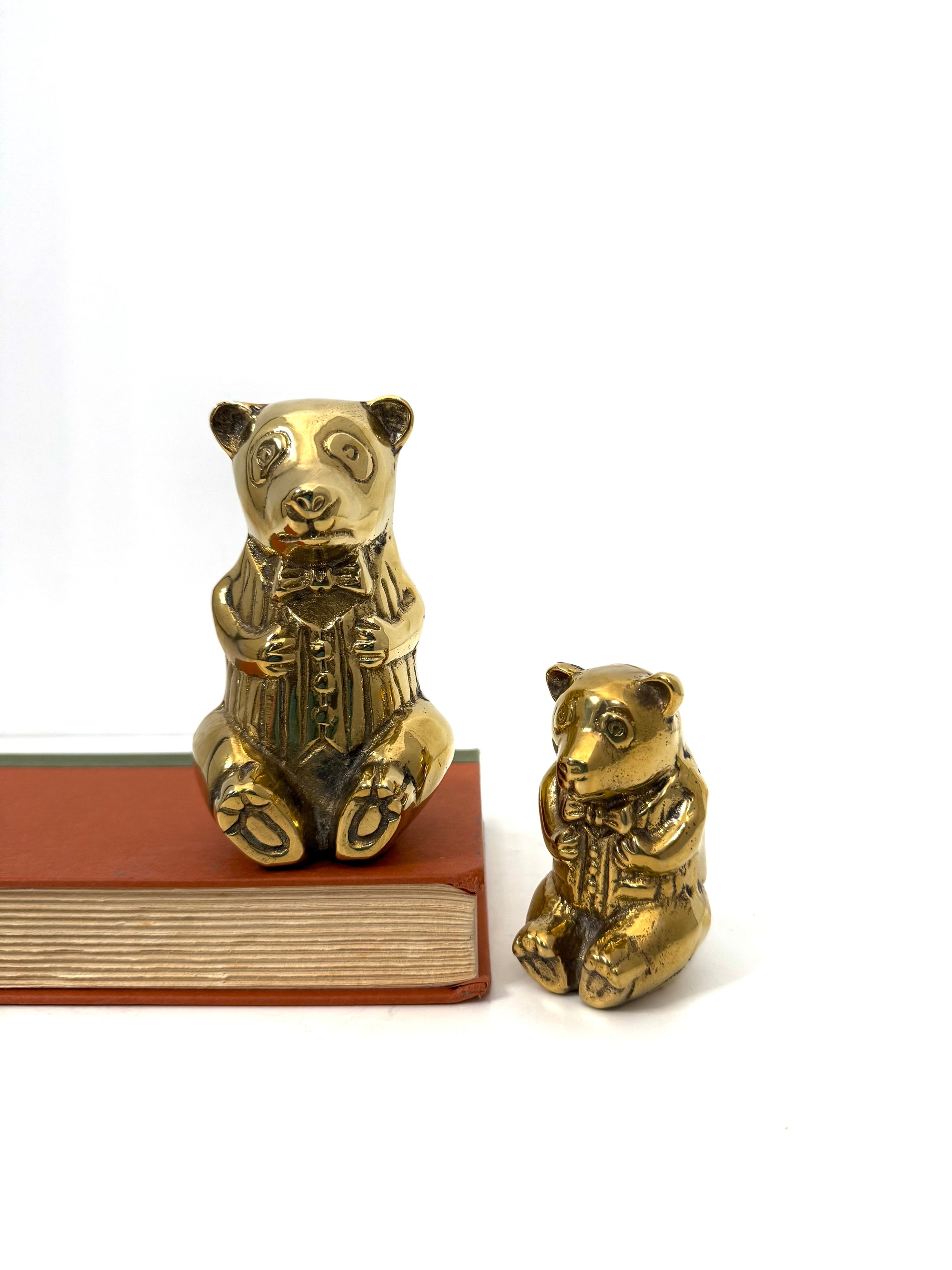 Vintage Brass Bear Figurines | Dapper Bowtie Duo