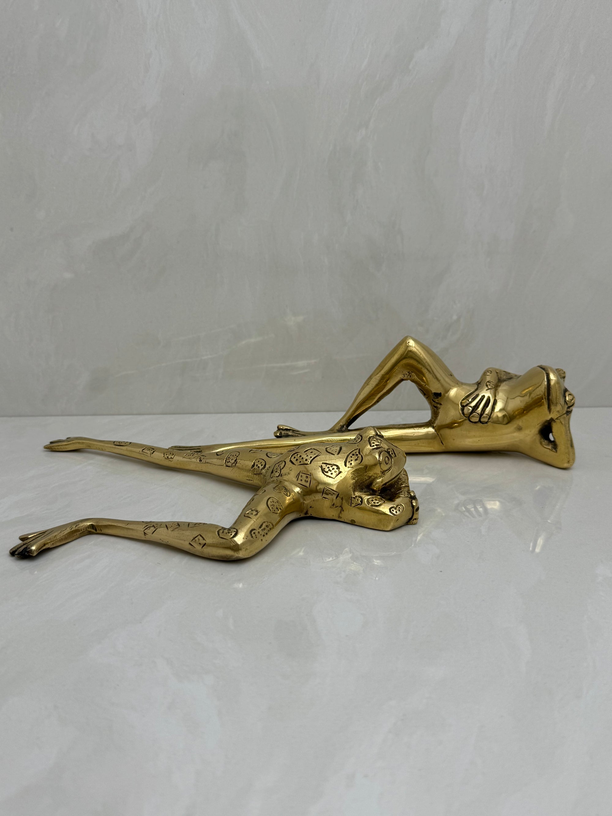 Long Legged Brass Frogs-A Pair