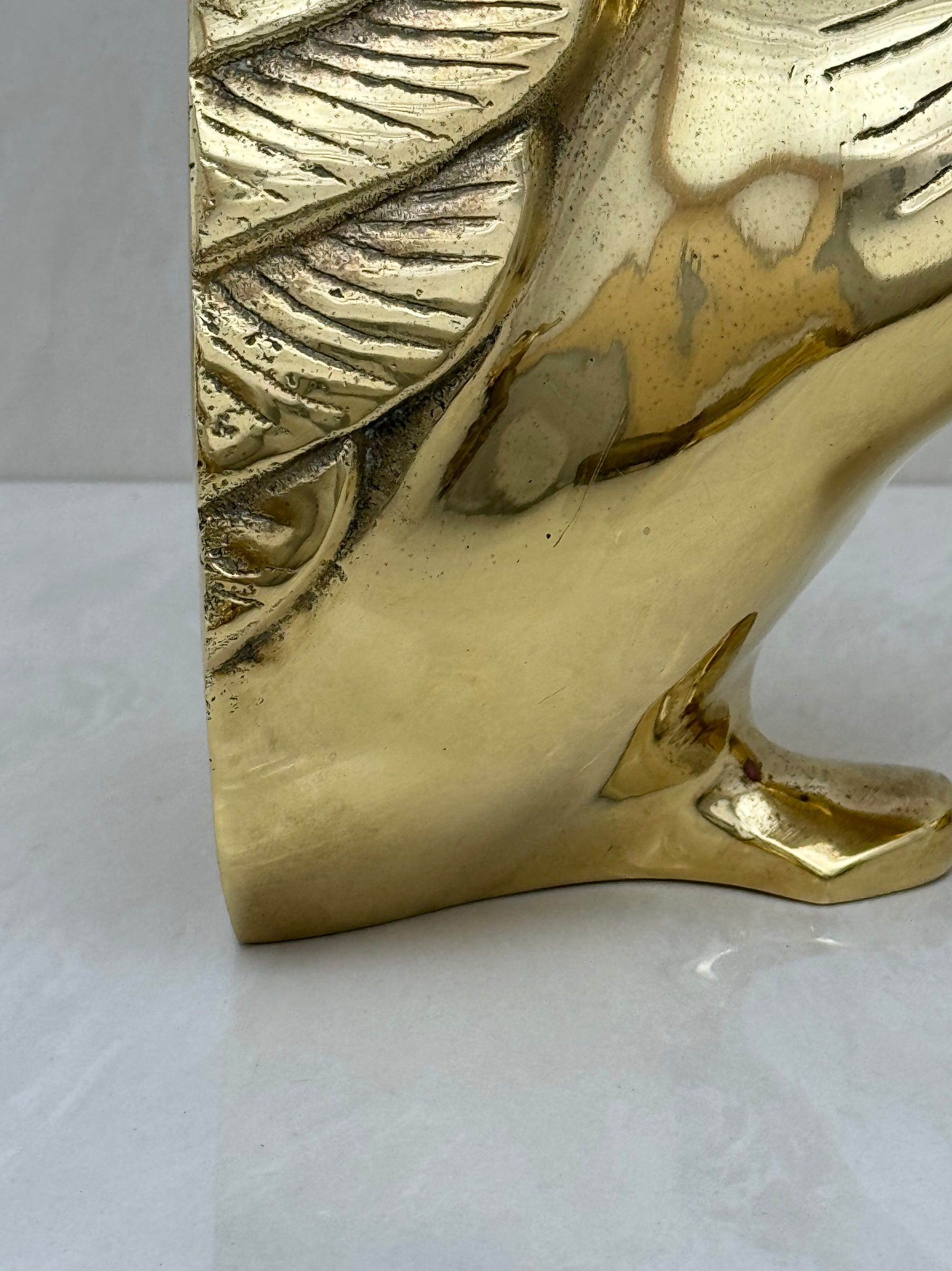 Vintage Brass Swan Bookends- A Pair